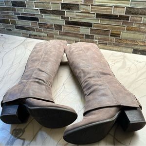 Womens tall heel boots lace back 7M